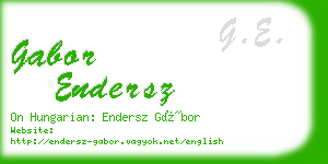 gabor endersz business card